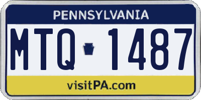 PA license plate MTQ1487