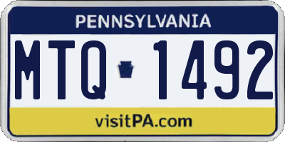 PA license plate MTQ1492