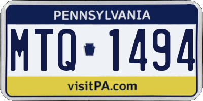 PA license plate MTQ1494