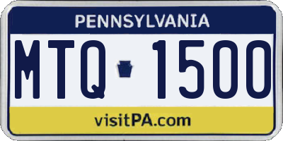 PA license plate MTQ1500