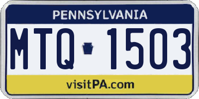 PA license plate MTQ1503
