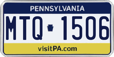 PA license plate MTQ1506