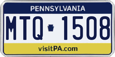 PA license plate MTQ1508