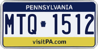 PA license plate MTQ1512