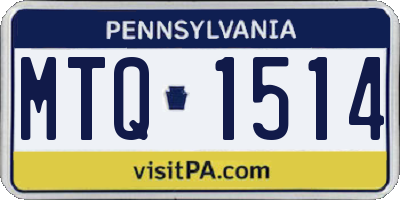 PA license plate MTQ1514