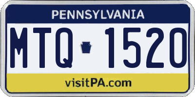 PA license plate MTQ1520