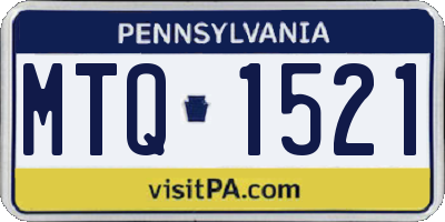 PA license plate MTQ1521