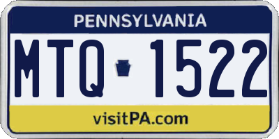 PA license plate MTQ1522