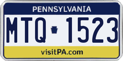 PA license plate MTQ1523