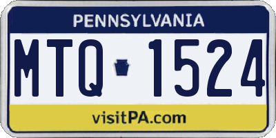 PA license plate MTQ1524