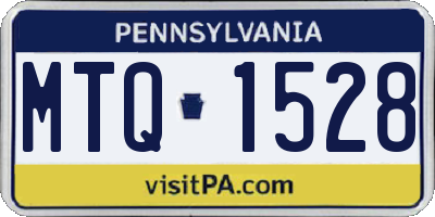 PA license plate MTQ1528