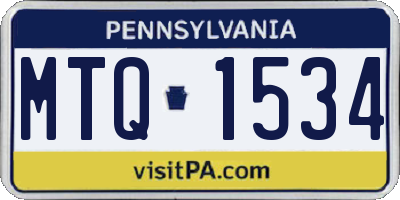 PA license plate MTQ1534