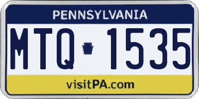 PA license plate MTQ1535