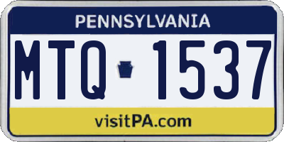 PA license plate MTQ1537