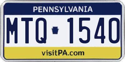 PA license plate MTQ1540