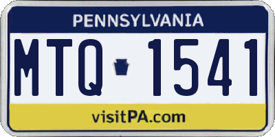 PA license plate MTQ1541