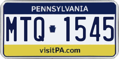 PA license plate MTQ1545