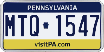 PA license plate MTQ1547