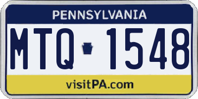 PA license plate MTQ1548
