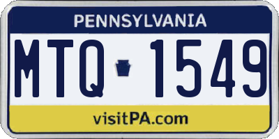 PA license plate MTQ1549