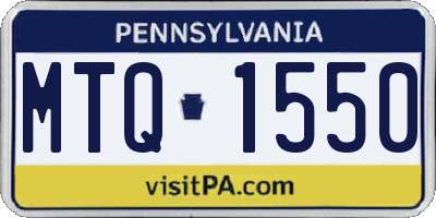 PA license plate MTQ1550