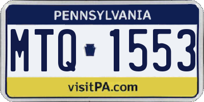 PA license plate MTQ1553
