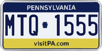 PA license plate MTQ1555