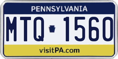 PA license plate MTQ1560
