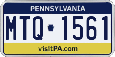 PA license plate MTQ1561