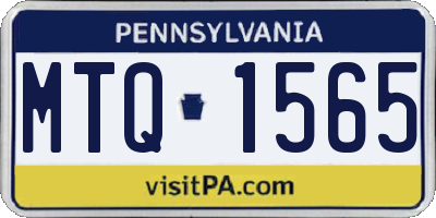 PA license plate MTQ1565