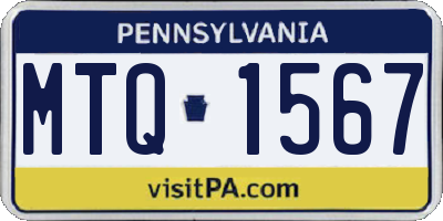 PA license plate MTQ1567
