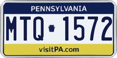 PA license plate MTQ1572