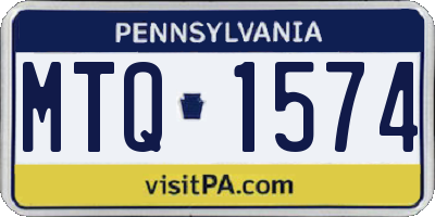 PA license plate MTQ1574