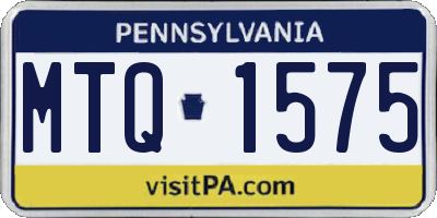 PA license plate MTQ1575