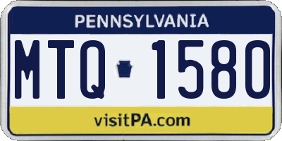 PA license plate MTQ1580