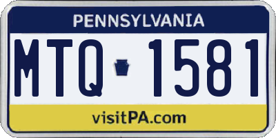 PA license plate MTQ1581