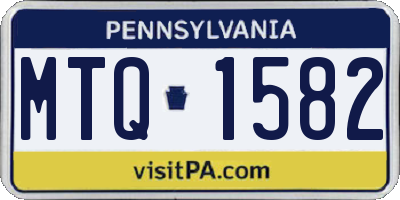 PA license plate MTQ1582