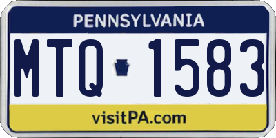 PA license plate MTQ1583