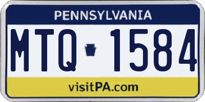 PA license plate MTQ1584