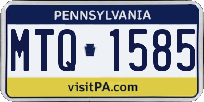 PA license plate MTQ1585
