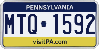 PA license plate MTQ1592
