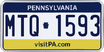 PA license plate MTQ1593