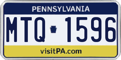PA license plate MTQ1596