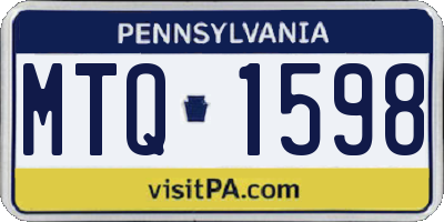 PA license plate MTQ1598