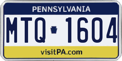 PA license plate MTQ1604