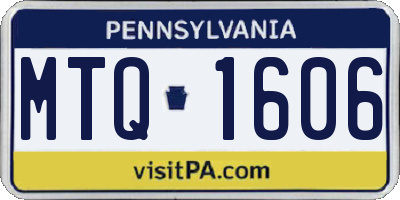 PA license plate MTQ1606