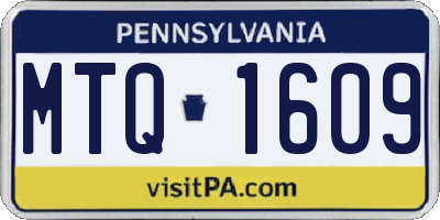 PA license plate MTQ1609