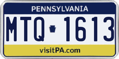 PA license plate MTQ1613
