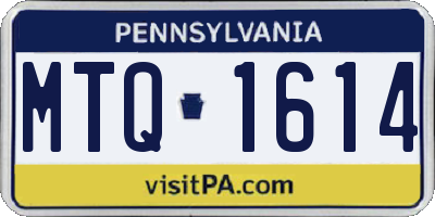 PA license plate MTQ1614