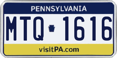 PA license plate MTQ1616